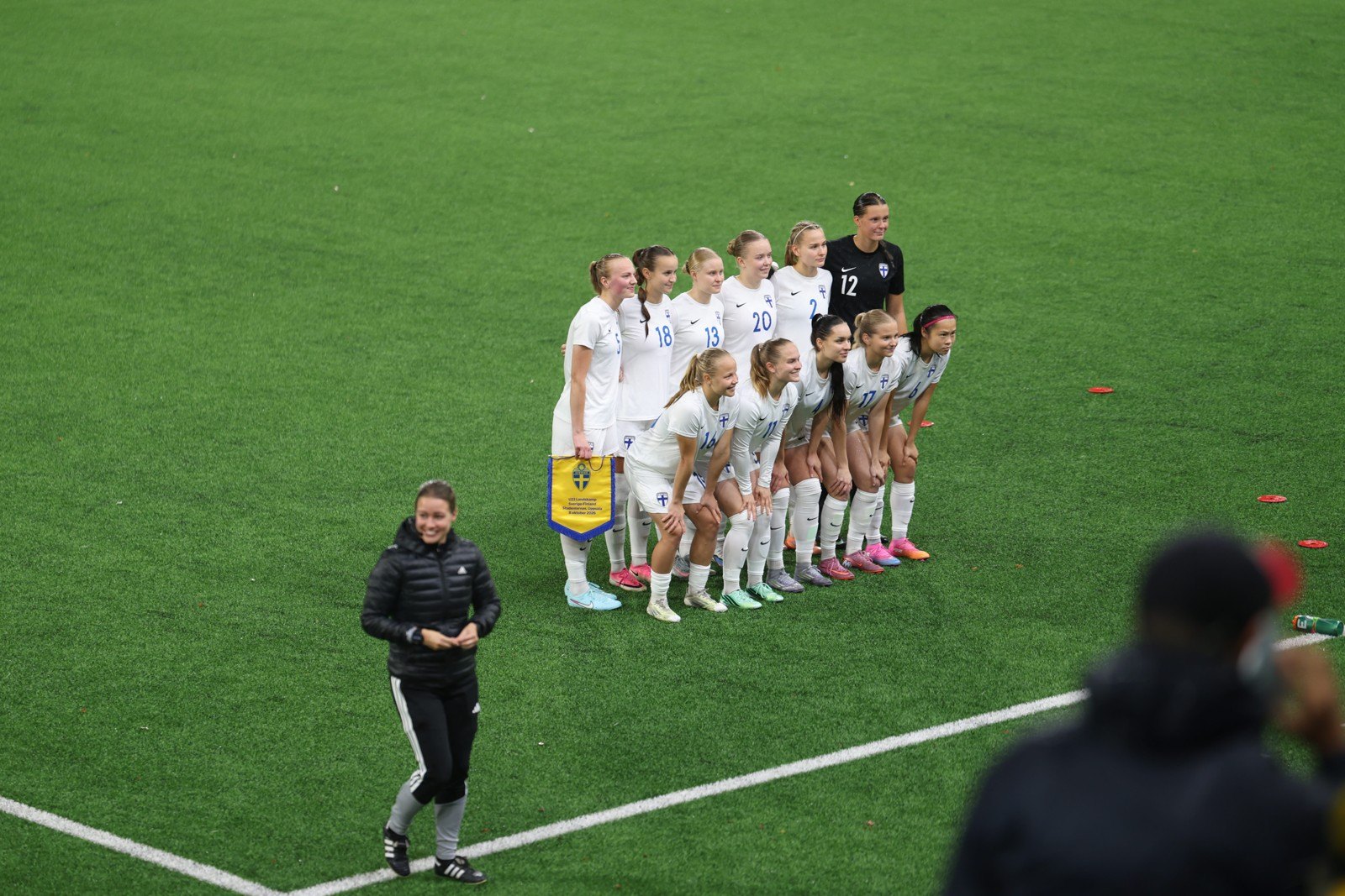 Finland’s players pose for a team photograph.