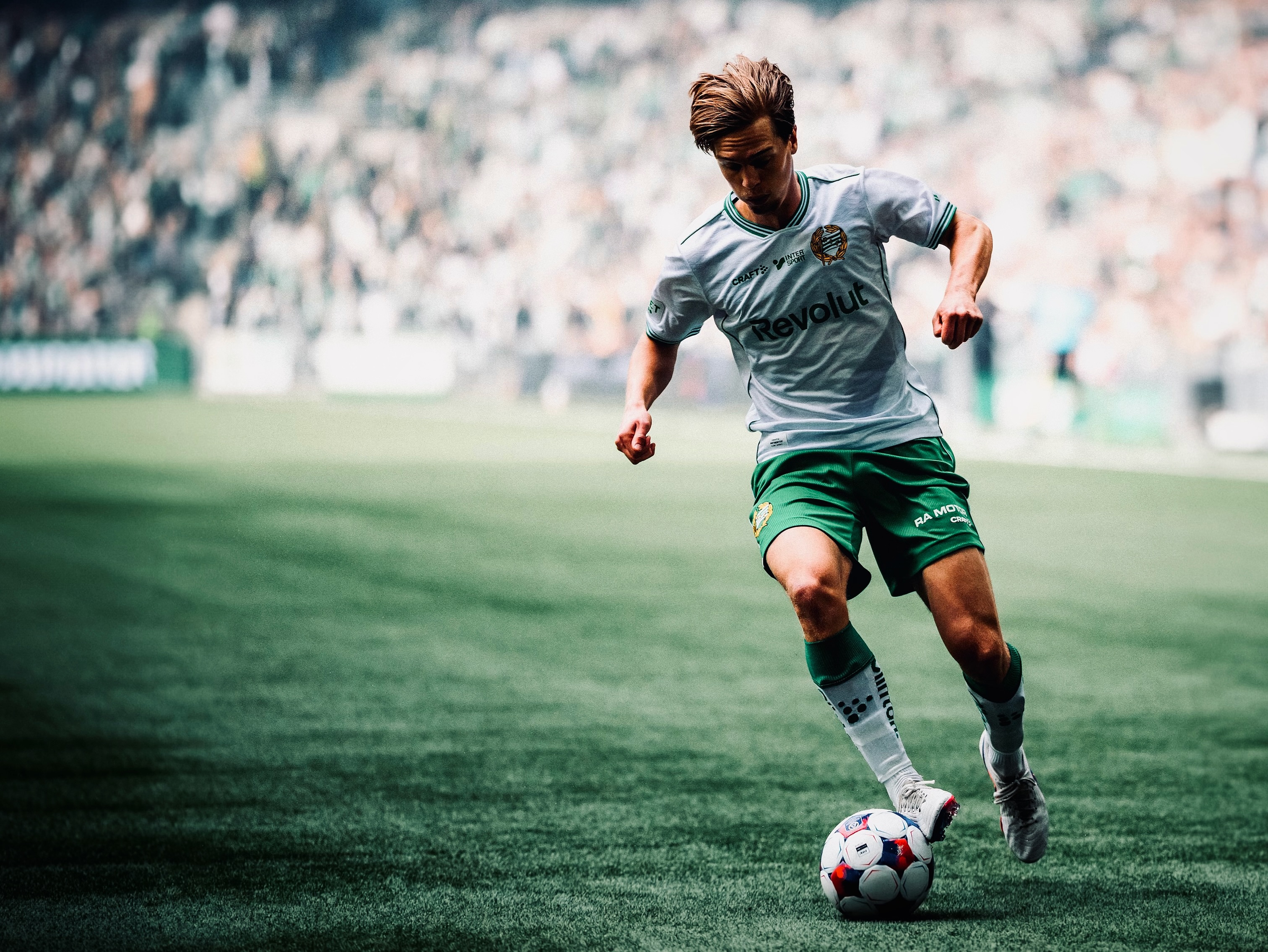 Hammarby carry the ball forward at 3Arena.